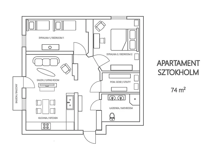 Sanhaus - Sztokholm - Z Balkonem Sopot
